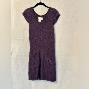 Purple Crocheted Fuzzy Midi Dress by Kroshetta